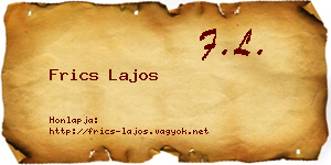 Frics Lajos névjegykártya